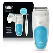 Braun Silk-Ãpil 5 5-810 Epilator for Women for Gentle Hair Removal, White/Turquoise