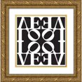 thumbnail image 1 of Braun Studio 12x12 Gold Ornate Wood Framed with Double Matting Museum Art Print Titled - Love Typo, 1 of 4