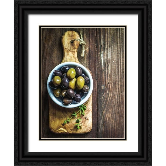 Braun Studio 12x14 Black Ornate Wood Framed with Double Matting Museum Art Print Titled - Food 3
