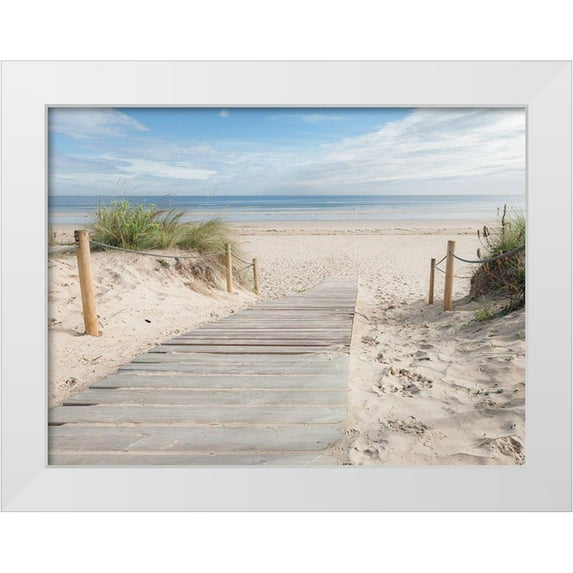 Braun Studio 14x12 White Modern Wood Framed Museum Art Print Titled - Plage