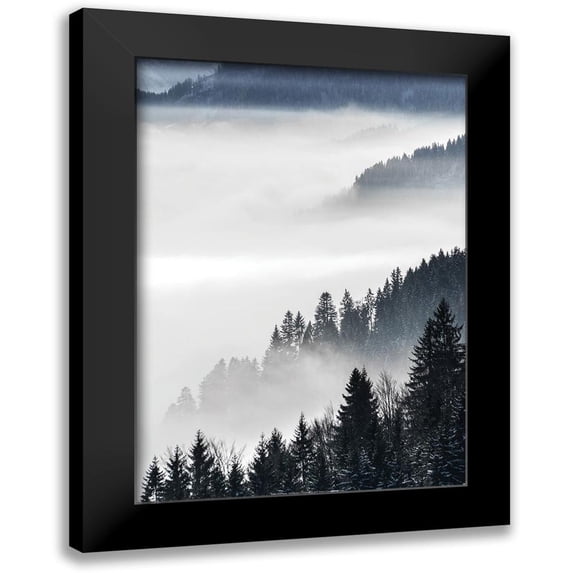 Braun Studio 14x18 Black Modern Framed Museum Art Print Titled - Misty Mountains