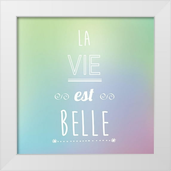 Braun Studio 15x15 White Modern Wood Framed Museum Art Print Titled - La vie est belle