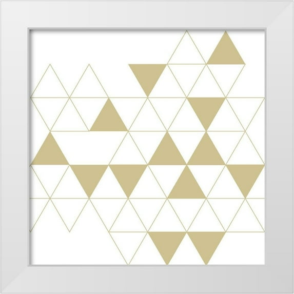 Braun Studio 15x15 White Modern Wood Framed Museum Art Print Titled - Losanges blancs dorés