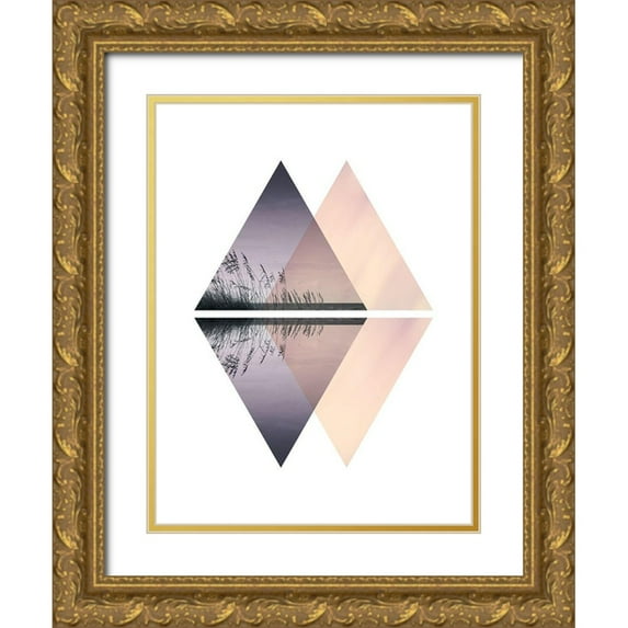 Braun Studio 15x18 Gold Ornate Wood Framed with Double Matting Museum Art Print Titled - Paysage Geom
