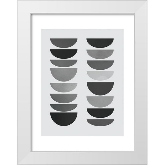 Braun Studio 15x18 White Modern Wood Framed Museum Art Print Titled - Danish Abstract 3