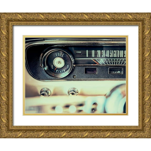 Braun Studio 18x15 Gold Ornate Wood Framed with Double Matting Museum Art Print Titled - Vintage car 1