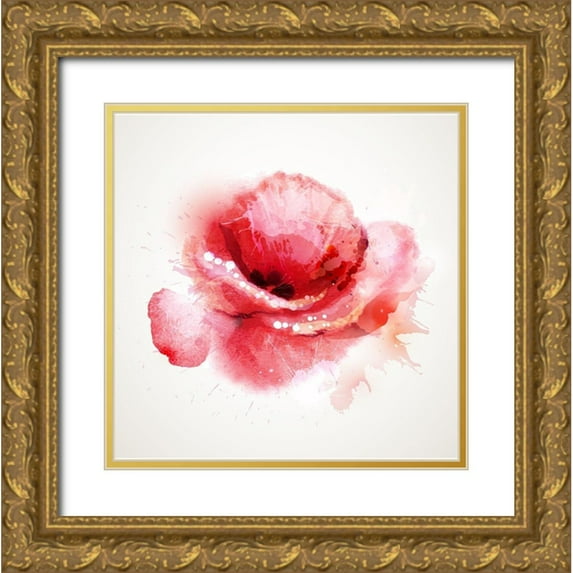 Braun Studio 26x26 Gold Ornate Wood Framed with Double Matting Museum Art Print Titled - Aquarelle 1
