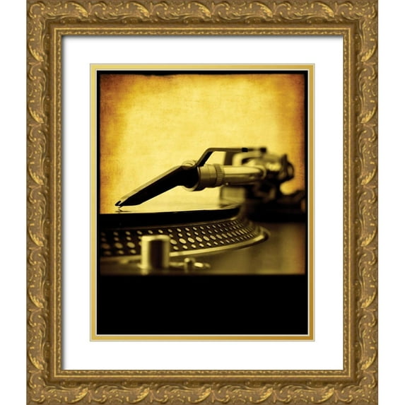Braun Studio 26x32 Gold Ornate Wood Framed with Double Matting Museum Art Print Titled - Music Vinyl 1