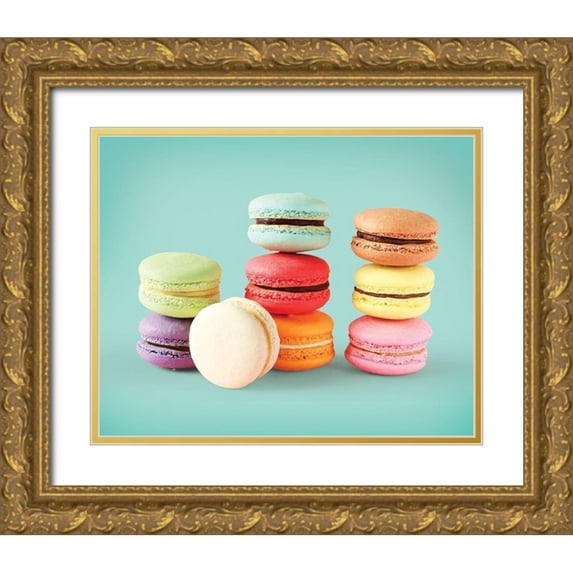 Braun Studio 32x26 Gold Ornate Wood Framed with Double Matting Museum Art Print Titled - Macarons 4