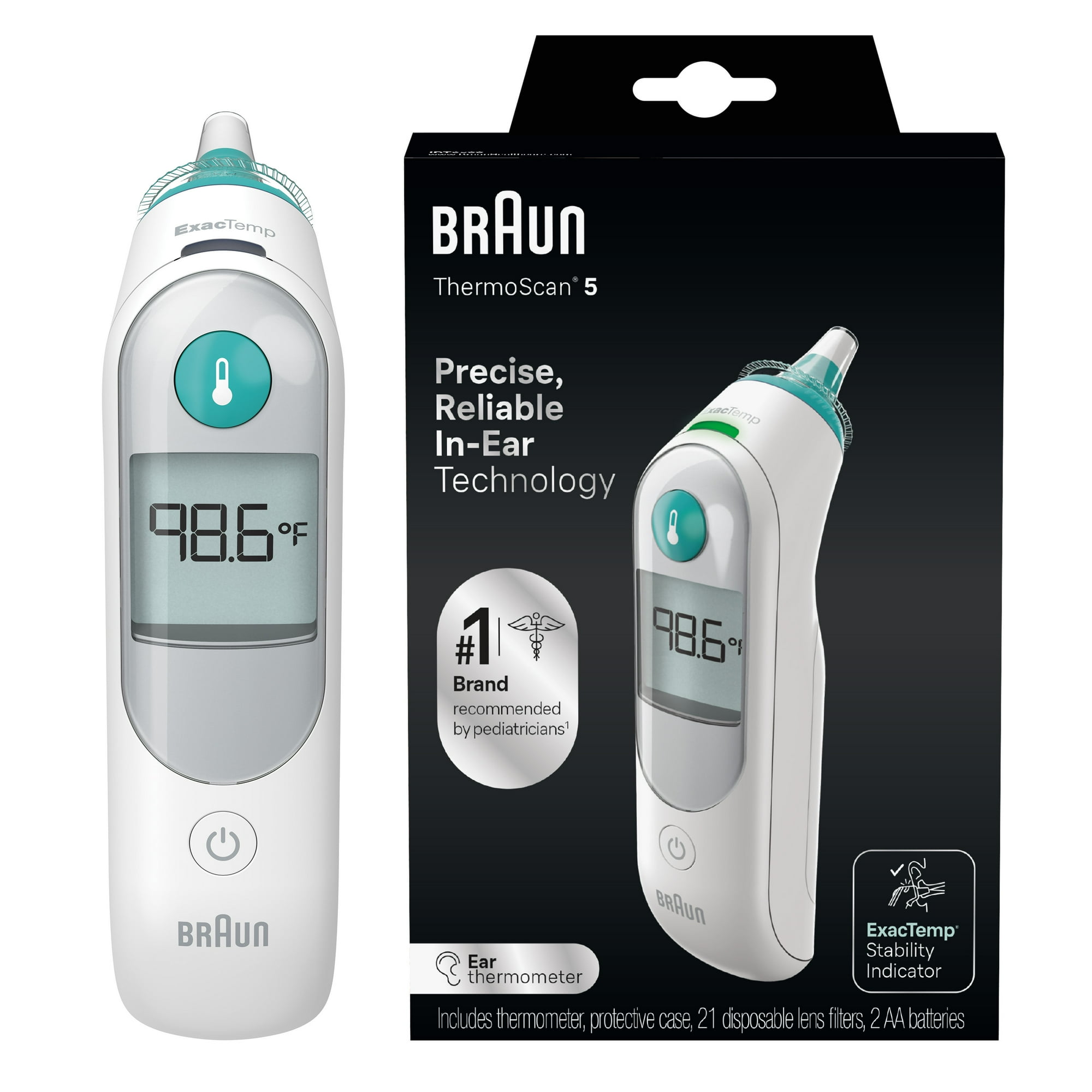 Braun ThermoScan 5 Digital Ear Thermometer, FSA & HSA Eligible, White, IRT6500US