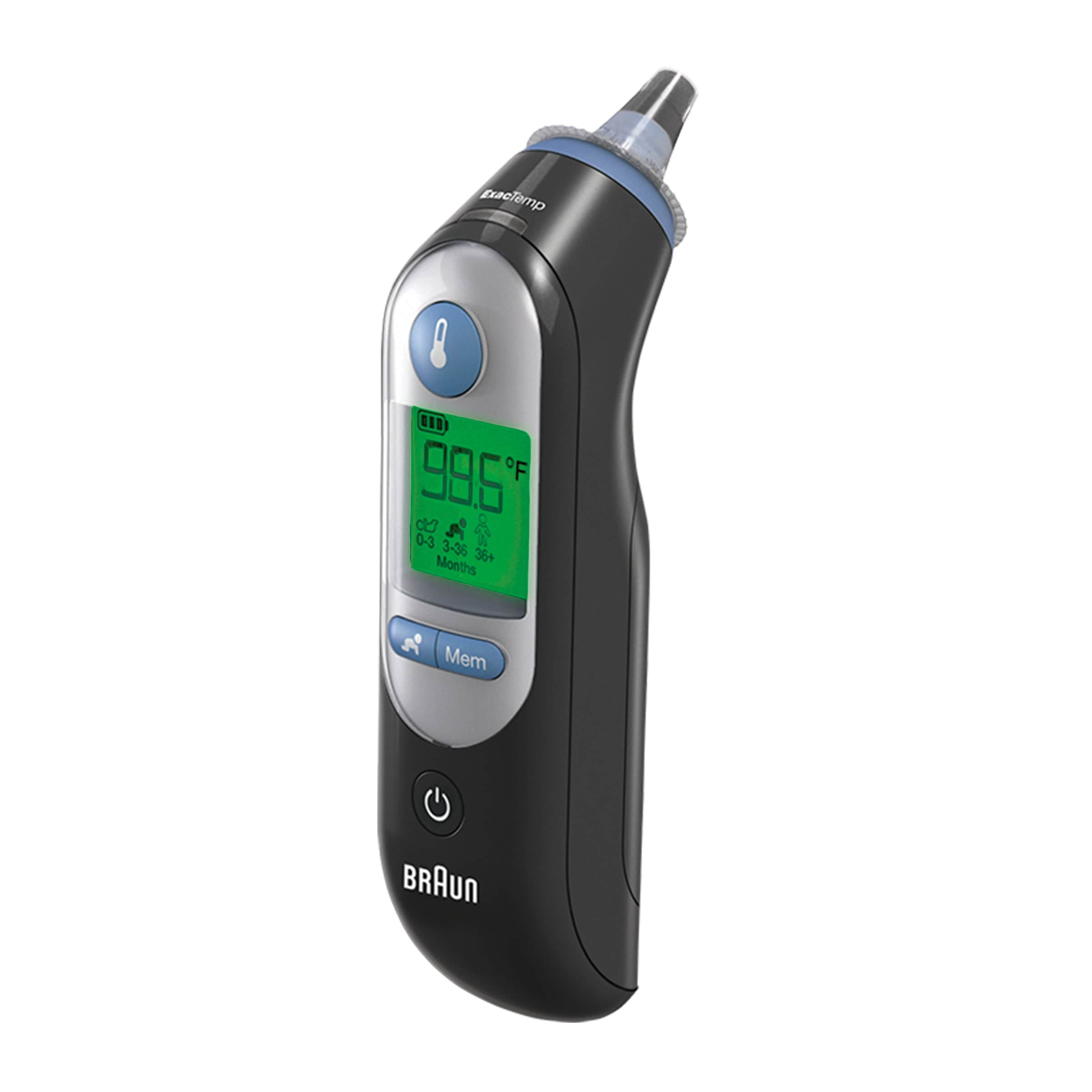 Braun Black Ear Thermometer with Age Precision Display