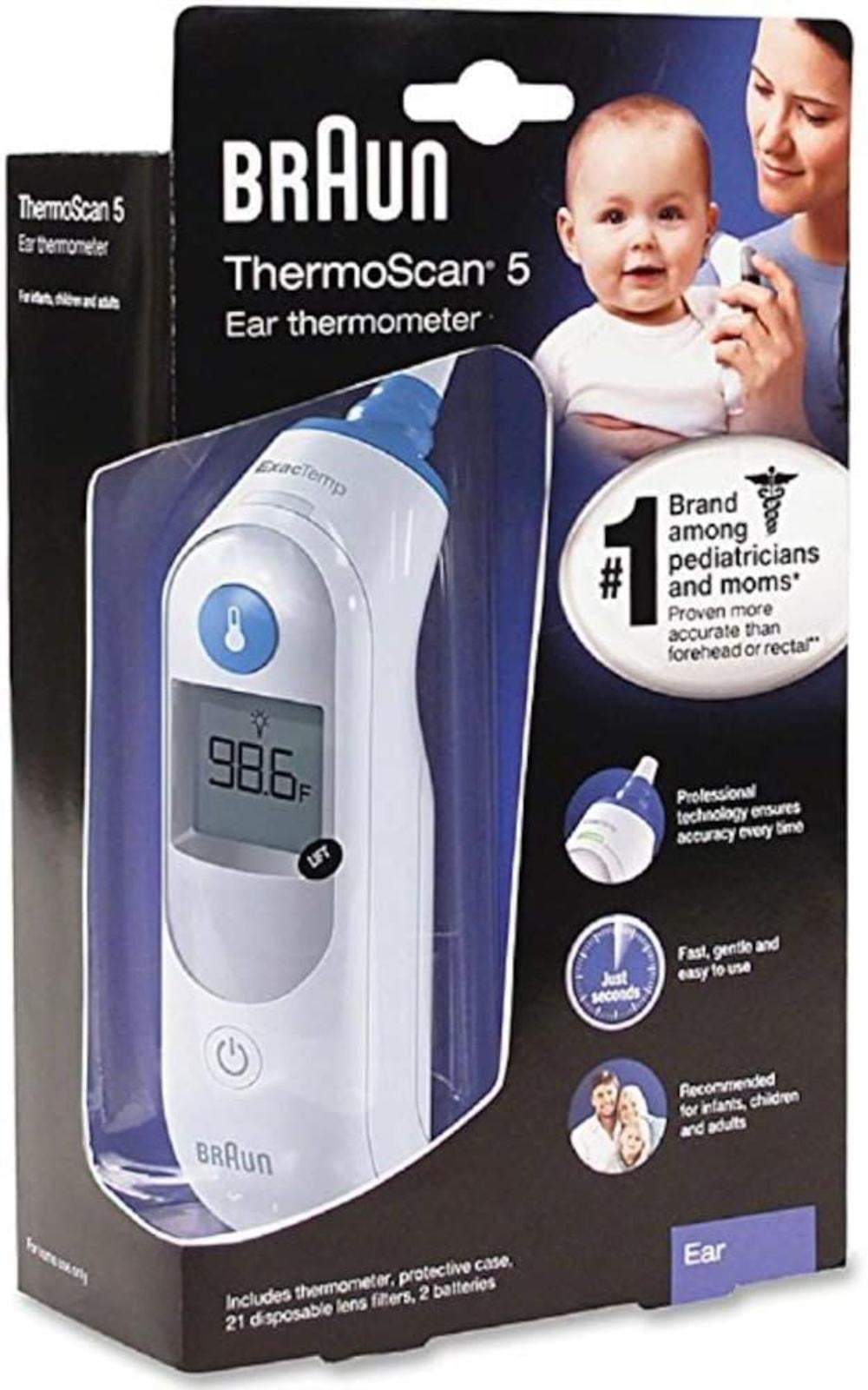 Braun Thermoscan 5 Ear Thermometer (IRT6500) with Lens Filters for