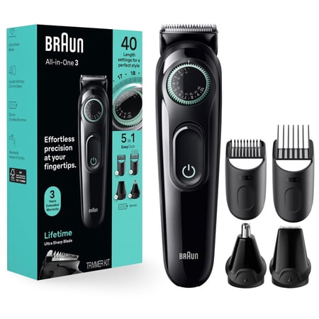 Braun Trimmer All-In-One 3, 5-In-1 Kit 40 Settings, 1 Ea..