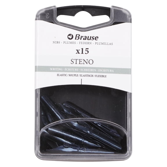 Brause 150361B - Writing nibs for all nib pen holders - Box of 15 Steno nibs - Made in germany - Calligraphy - Writing - Arts and Crafts Tool - creative