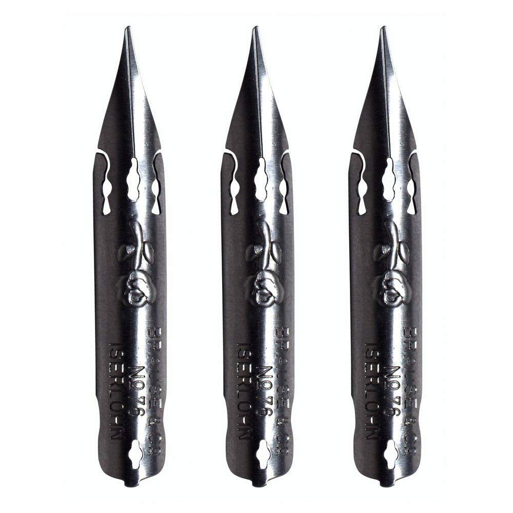 Brause Nib Holder With 3 Assorted Nibs - Calligraphy Pen Set For Writing & Drawing