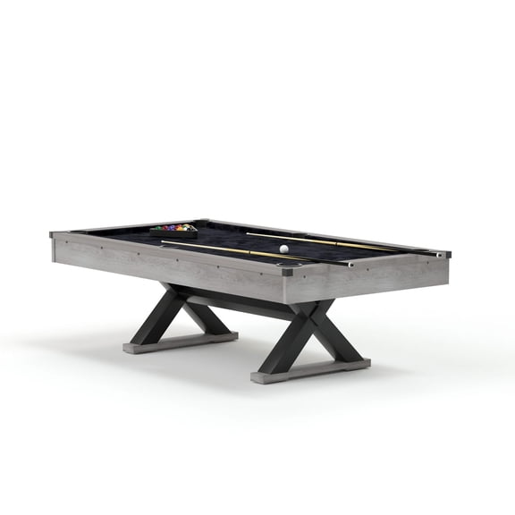 BravSco 7 FT Pool Table with X-Leg Design, 84" Billiard Table, Black Felt, Complete Set