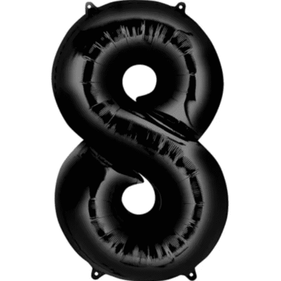 Brava - Black Number 8 Foil Balloon (34 in.)
