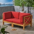thumbnail image 1 of Brava Outdoor Modular Acacia Wood Loveseat with Cushions, 1 of 12