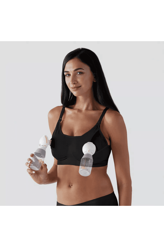 ! BASICS Women's Pumping and Nursing Bra - Black, XL