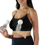 BRAVADO DESIGNS Bravado! Basics Hands Free Pumping Bra, Comfortable, Clip and Go Pumping, Nursing Bra Accessory, Black M/L