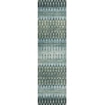 thumbnail image 1 of Bravado Indoor/Outdoor Blue Ikat 2’3" x 7’6" Non-Skid Runner Rug, 1 of 8