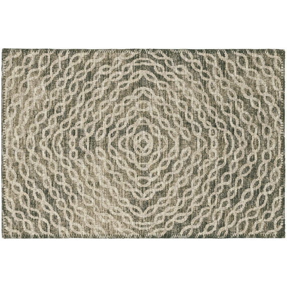 Bravado Indoor/Outdoor Brown Chain Link 1'8" x 2'6" Non-Skid Accent Rug