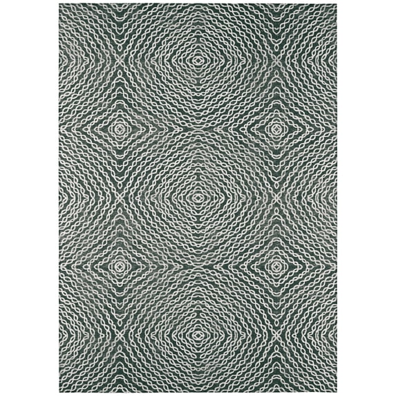 Bravado Indoor/Outdoor Grey Geometric 8’ x 10’ Non-Skid Area Rug