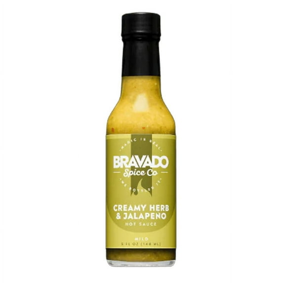 Bravado Spice Co. Creamy Herb and Jalapeno Hot Sauce Mild 5 oz Bottle Vegan Gluten Free