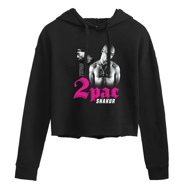 Bravado Tupac 2Pac Shakur in Color Juniors Cropped Pullover Hoodie Walmart Business Supplies