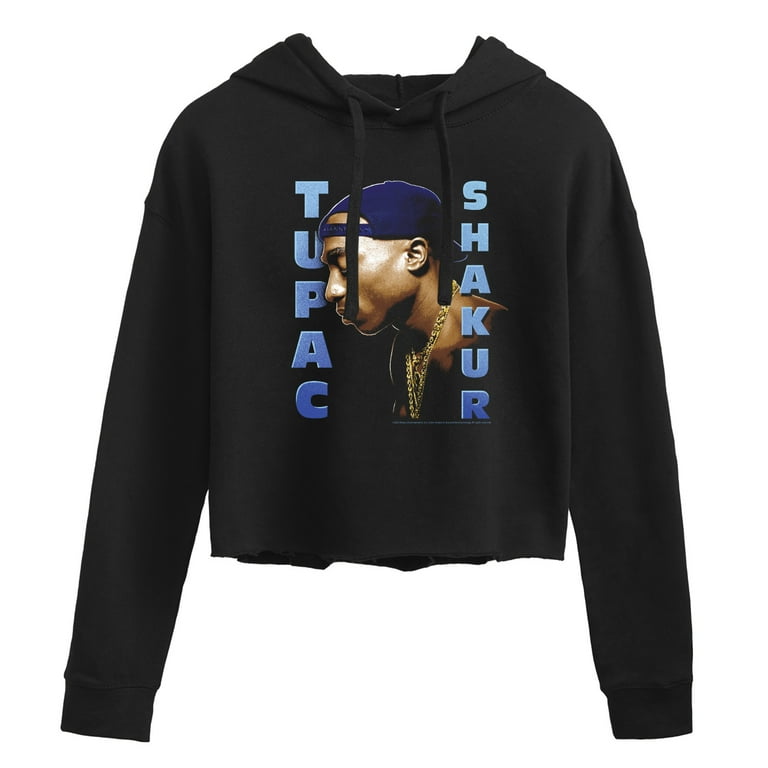 Bravado Tupac Realistic Photo Juniors Cropped Pullover Hoodie