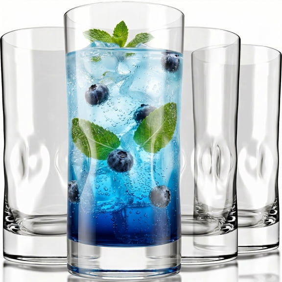 Bravario Plastic Drinking Glasses Set of 4, 17 oz Unbreakable BPA-Free Tritan Tumblers