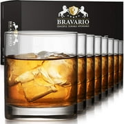 Bravario Unbreakable Plastic Whiskey Glasses, 12.5 oz Tritan Old Fashioned Rocks, Set of 8