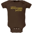 thumbnail image 1 of Brave Adventurers are Born in January Soft Baby One Piece Brown 3-6 M, 1 of 1