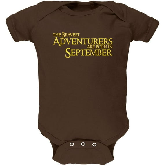 Brave Adventurers are Born in September Soft Baby One Piece Brown 3-6 M