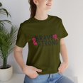 thumbnail image 1 of Brave And Strong Unisex Jersey Short Sleeve Fight Breast Cancer T-Shirt, 1 of 10