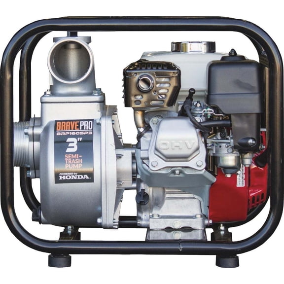 Brave BRP160SP3 3 in. Honda GX160 Semi Trash Pump
