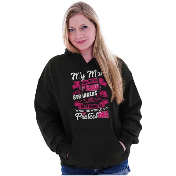 Brave Boyfriend Risk Life Couple Love Women Plus Size Graphic Pullover Hoodie Brisco Brands 2X