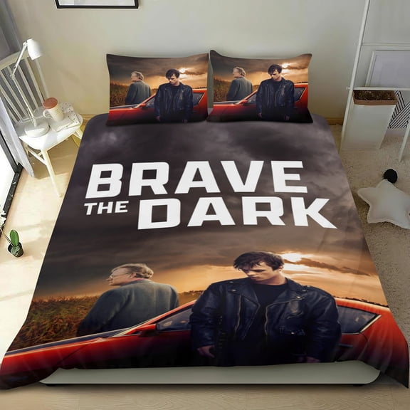 Brave the Dark Themed Bed Sheet Set Three Piece Set 53x79 In ches Comfortable And Skin Friendly Unique Design Creating A Star Studded Night Home Decor Gifts For Family Friends fans