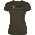 thumbnail image 1 of Brave EMT Firefighter Thin Red Blue Line Flag Juniors Soft T Shirt, 1 of 1