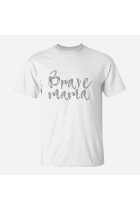 Brave Mama Grey Lettering Womens Vneck Tshi TShirt