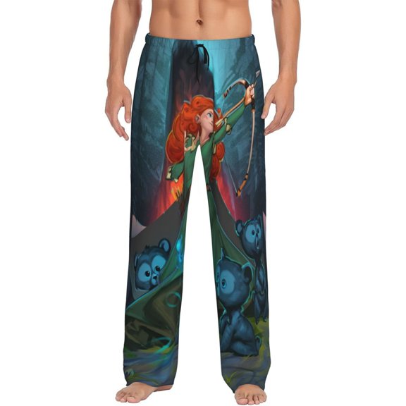 Brave Men's Pajama Pant Soft Comfy Lounge Pj Bottoms Loose Elastic Waistband Adult Sleep Pants with Pockets Drawstring