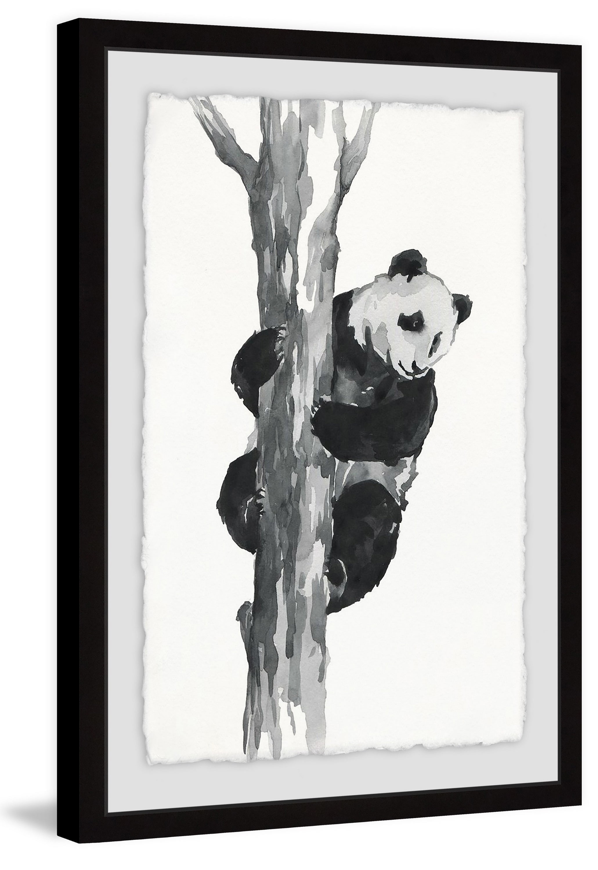 Brave Panda Framed Painting Art Print, 20.00" x 1.50"