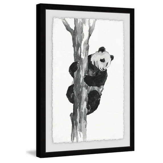Brave Panda Framed Painting Art Print, 20.00" x 1.50"