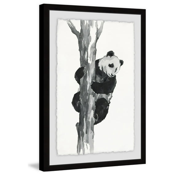 Brave Panda Framed Painting Print