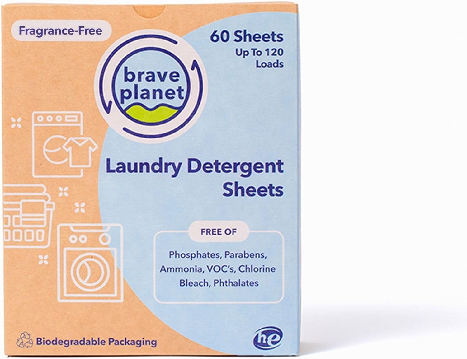 Brave Laundry Detergent Sheets Fragrance Free EcoFriendly