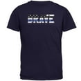 thumbnail image 1 of Brave Police Thin Blue Line Flag Mens T Shirt Navy 2XL, 1 of 1