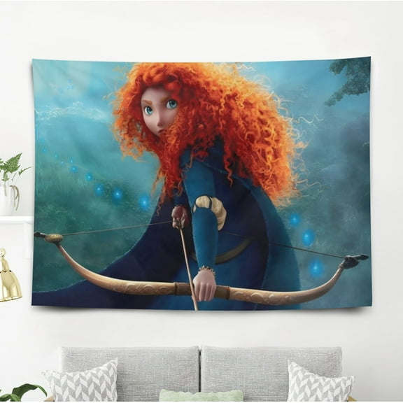 Brave Princess Merida Tapestry Poster Wall Hanging Art Decor for Living Room Bedroom Dorm Birthday Gift for Kids 60 x 40 inch