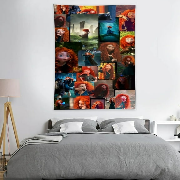 Brave Princess Merida Tapestry Wall Hanging Decor for Bedroom Wall Art Funny Home Decoration 30x40in