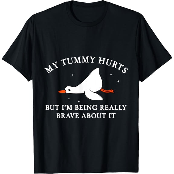 Brave Silly Goose Tummy Ache Meme T-Shirt