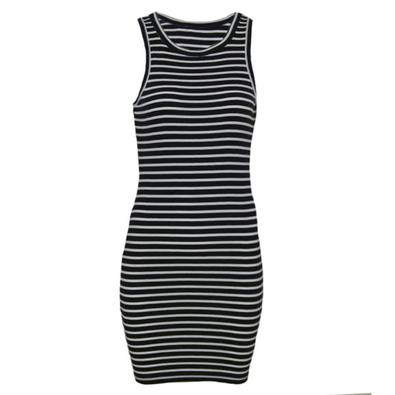Brave Soul Womens Sleeveless Striped Mini Dress